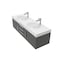 Castello Usa Thames 60-inch Black Vanity Set with White Top and Brushed Nickel Handles CB-MC-60BLK-BN-20146-WH - alternate 6